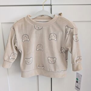 Carter's Neutral Soft Bear Sweatshirt Top
